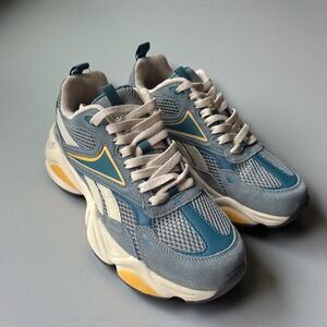 Reebok Charge Mens Grey‎ Teal Gold Sneakers Sz 8.5 New